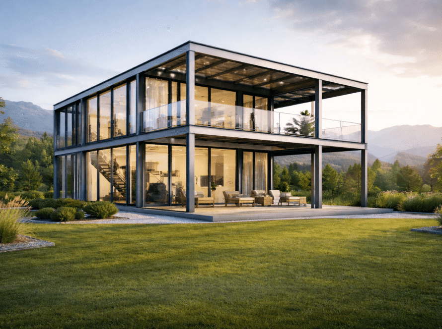 Prefabrik evlerde uzun süreli yaşam modern prefabrik ev kalıcı yaşam görseli